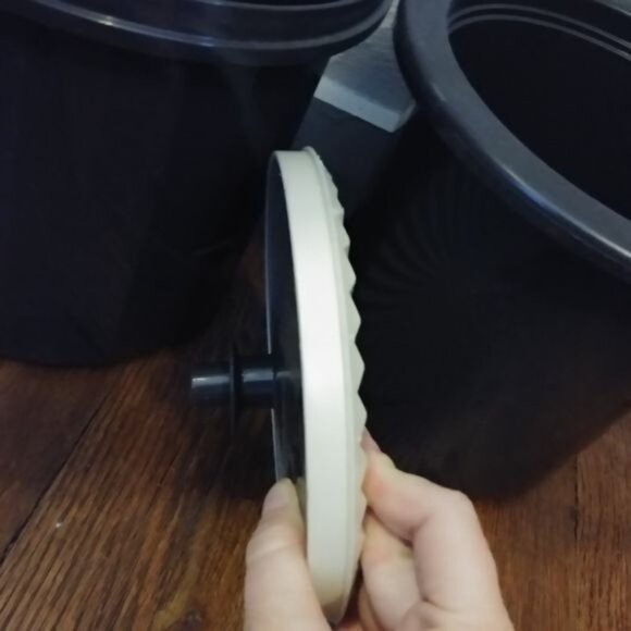 Vintage 70's Tupperware Ice Bucket Set Style 1683 1684 Dark Mocha Brown 3 Piece - Picture 9 of 9